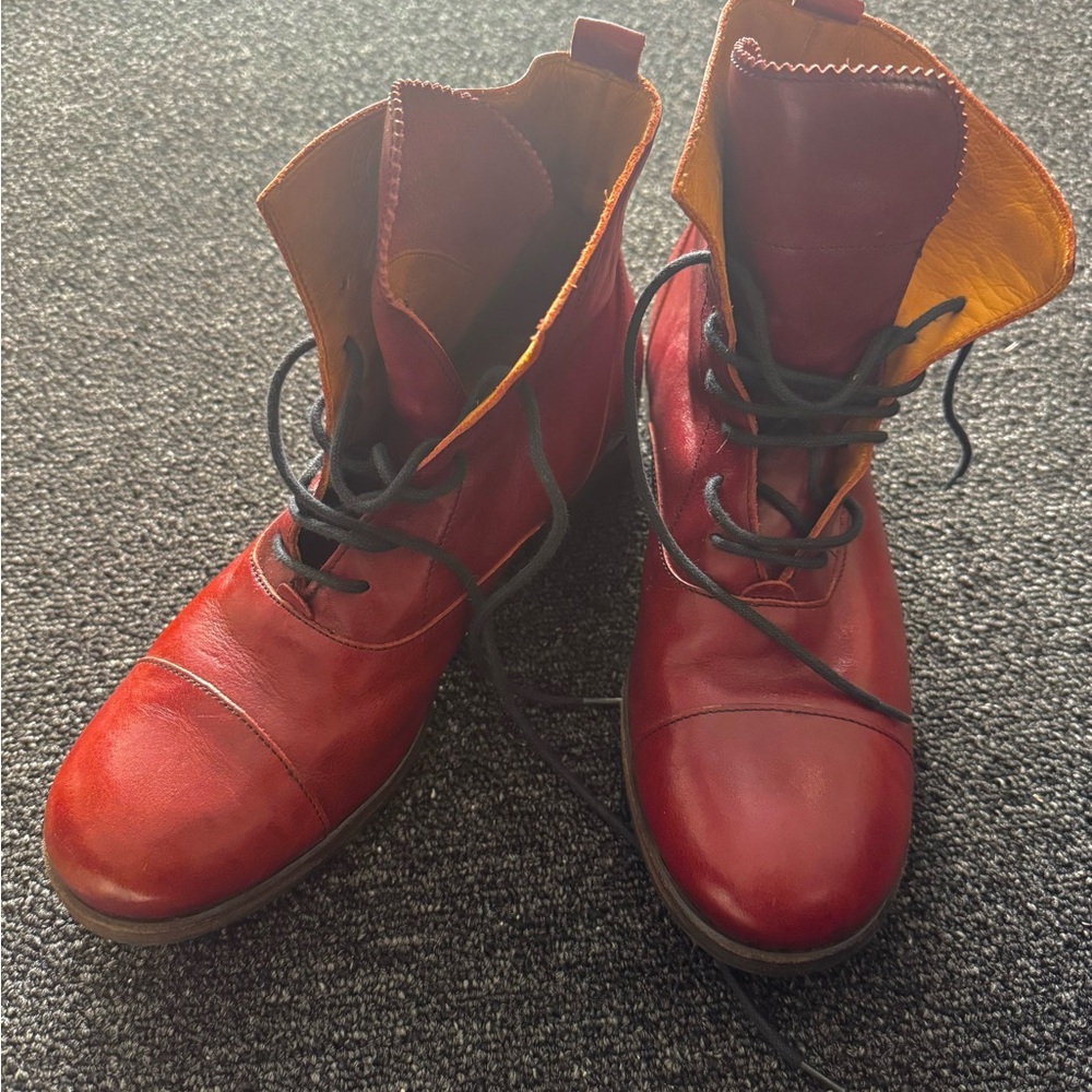 Fiorentini + Baker Red Lace Up Boots